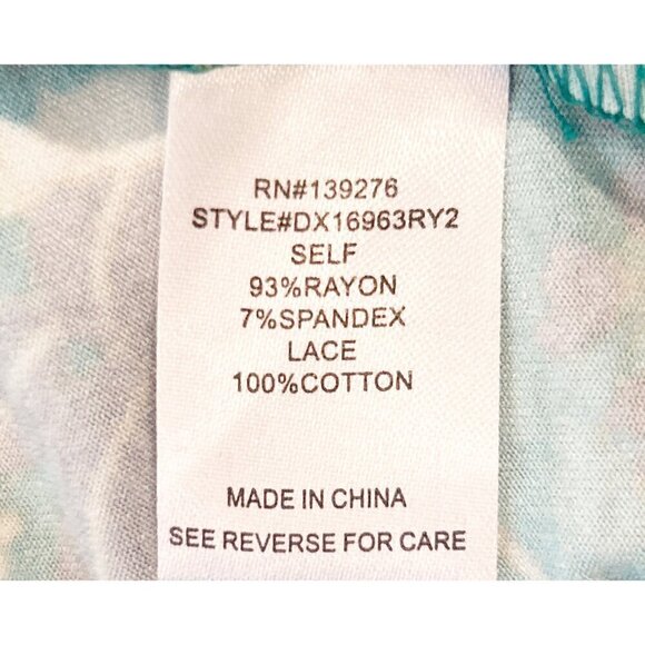 Daniel Rainn Sleeveless Green Crochet Lace Floral Print Cutout Tunic Size 1X - Picture 6 of 8